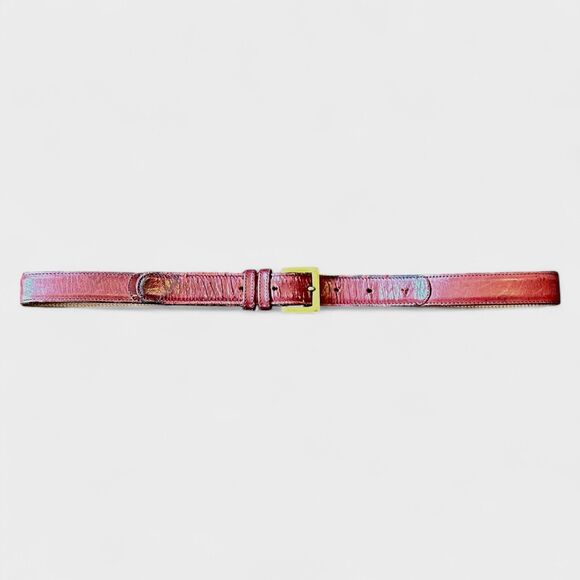 Coach Accessories - Vintage Coach Red Burgundy Leather Belt 36” Solid Brass Buckle Made in USA